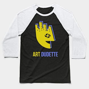 Art Dudette In Yellow And Blue Baseball T-Shirt